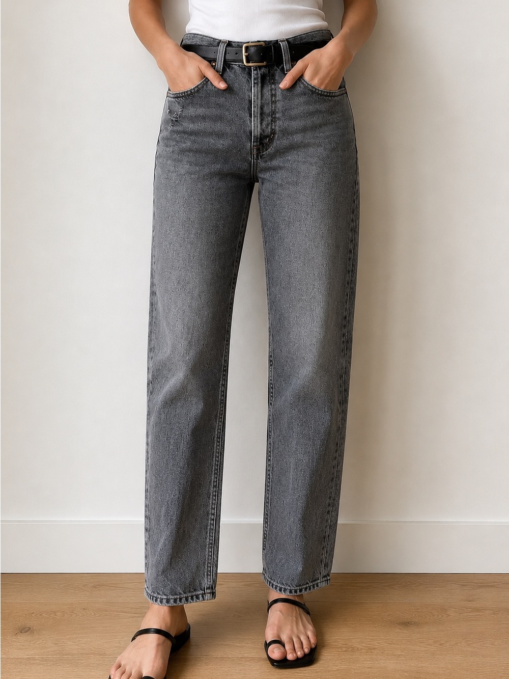 Citizens of Humanity Charlotte High-Waist Straight Leg Jeans Gray Wash Size 25